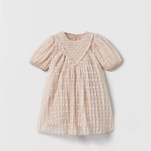 Zara Pleated Polka Dot Tulle Dress